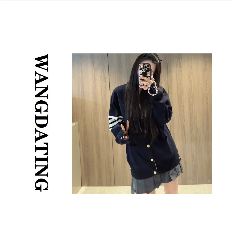 WANGDATING【五扣开衫】经典宽松男女同款毛衣开衫