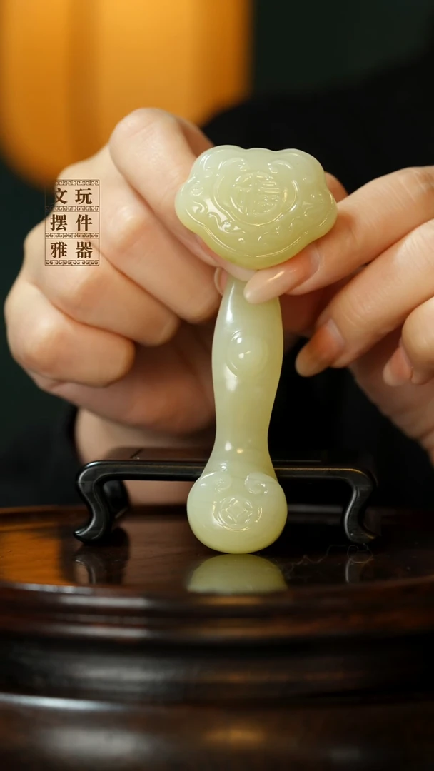 玉《福禄如意》手把件摆件