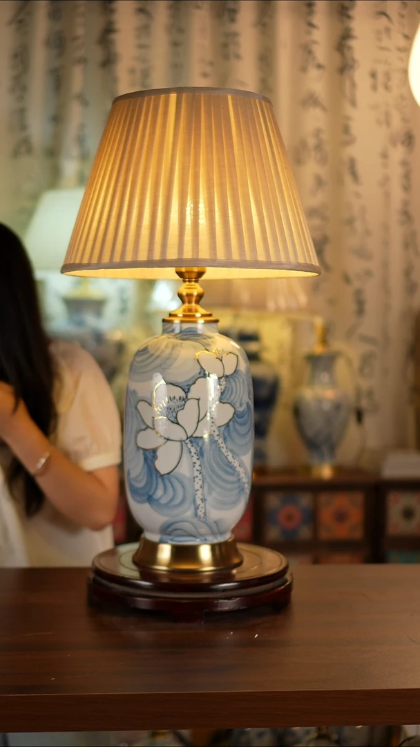 陶瓷荷花陶瓷台灯