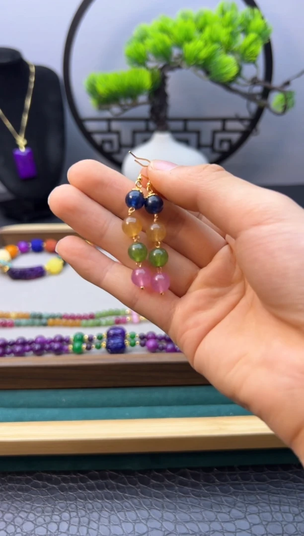 【闪购商品】碧玺耳饰14K金镶嵌E152