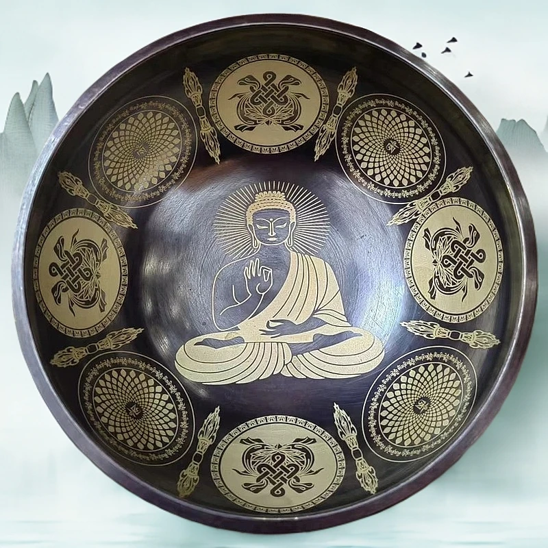 尼泊尔解压静心颂钵15cm (配皮棒圈垫）