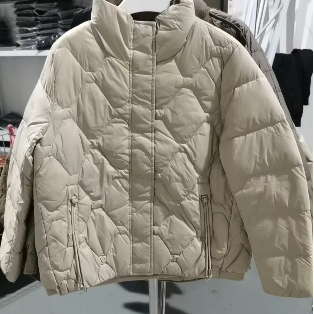 220 奶白色羽绒服女士