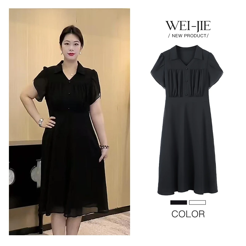 2025年显瘦女装夏季爆款宽松遮肚大码孕妇35-45岁连衣裙高端