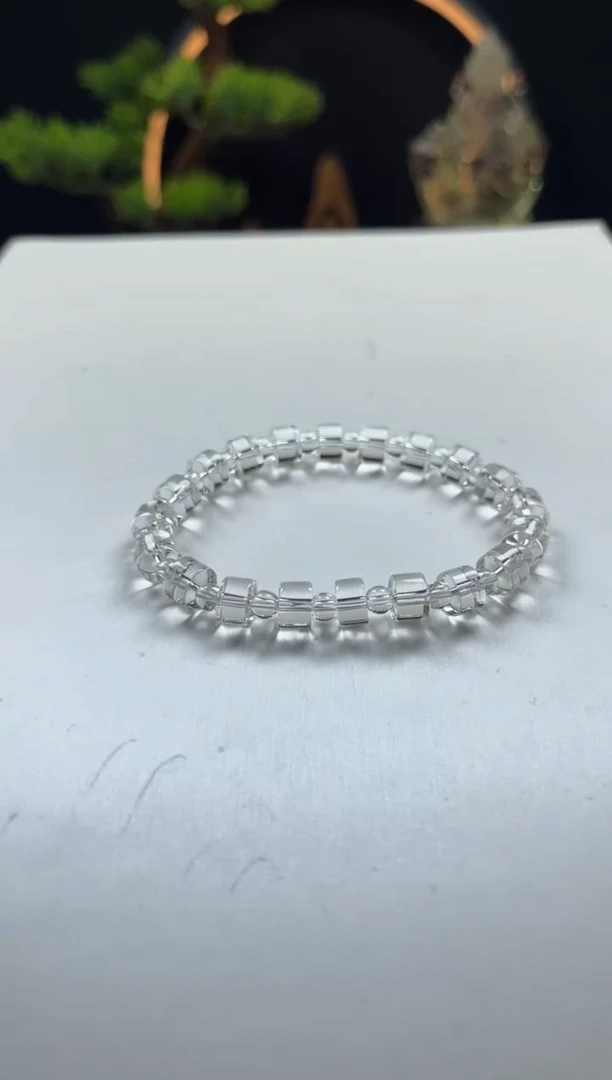 未镶嵌手链水晶艾*菁天然白水晶直切设计手串