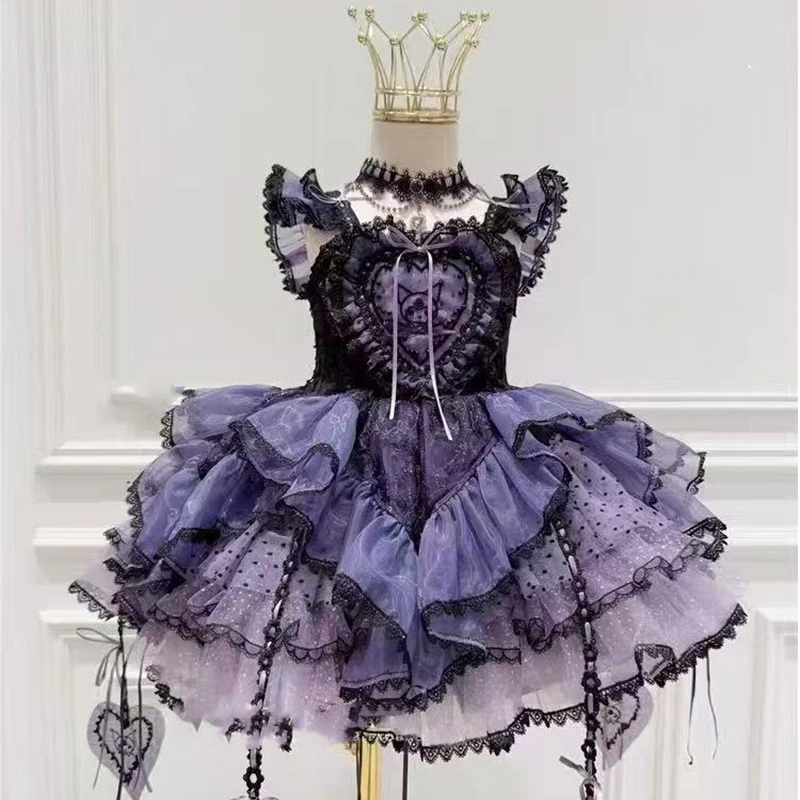 万圣节女童库洛米裙子cosplay女孩生日公主裙洛丽塔库洛米公主裙