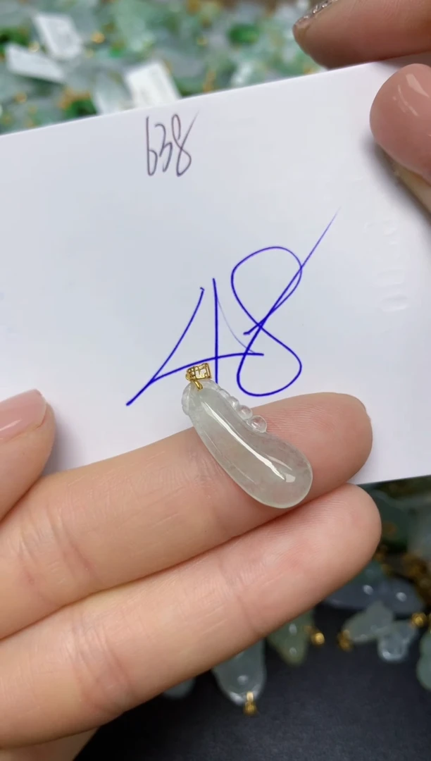 【闪购商品】翡翠挂件18K金镶嵌 天然翡翠A货