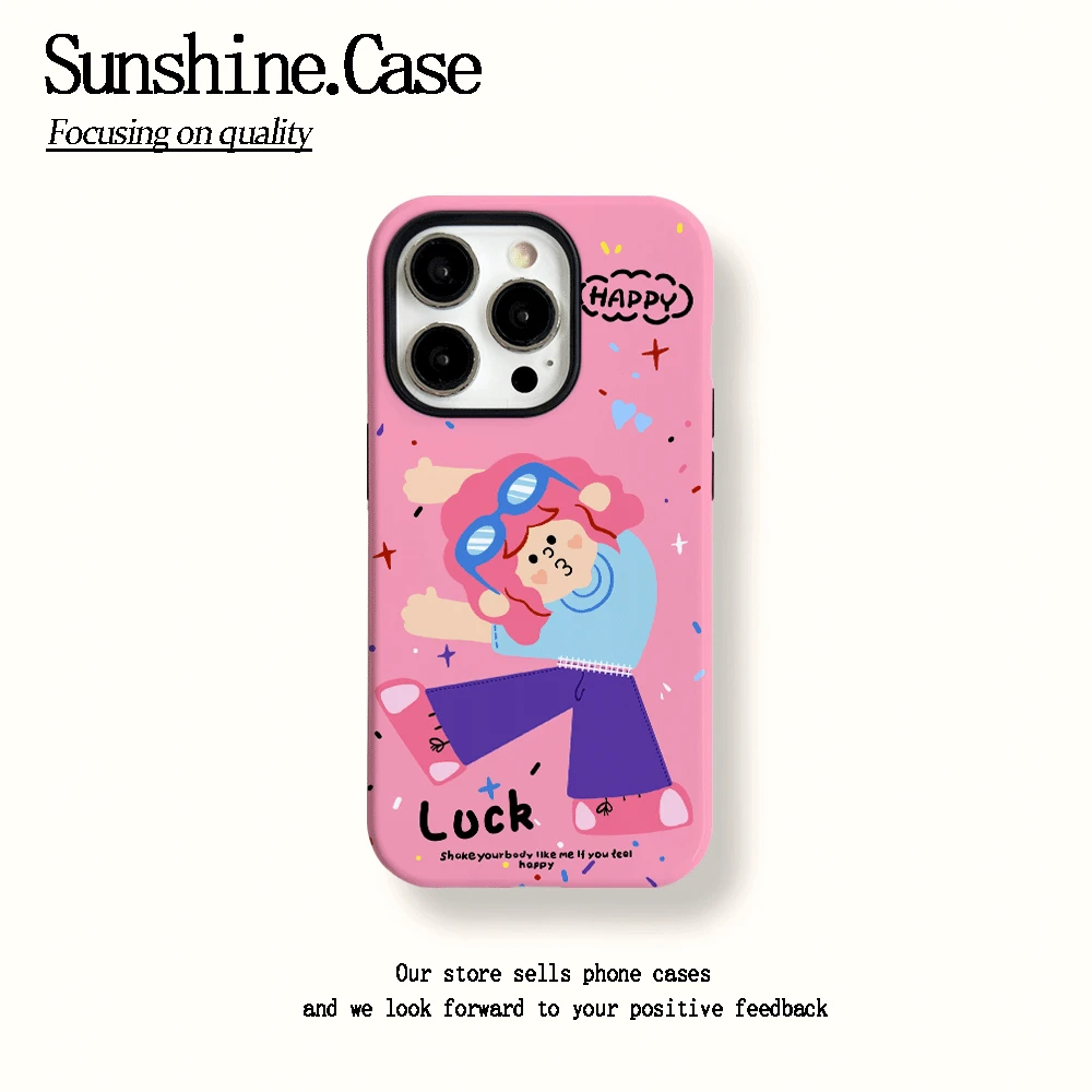 菲林二合一适用苹果华为vivo小米oppo手机壳瑜伽女孩16PRO/15