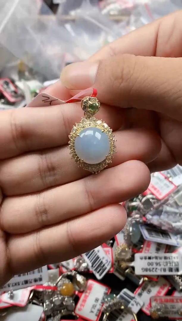 银S925镶嵌戒指翡翠天然A货缅甸翡翠