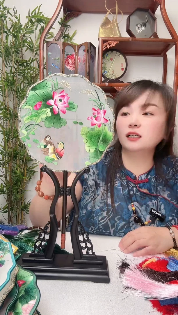 刺绣团扇-双面绣花