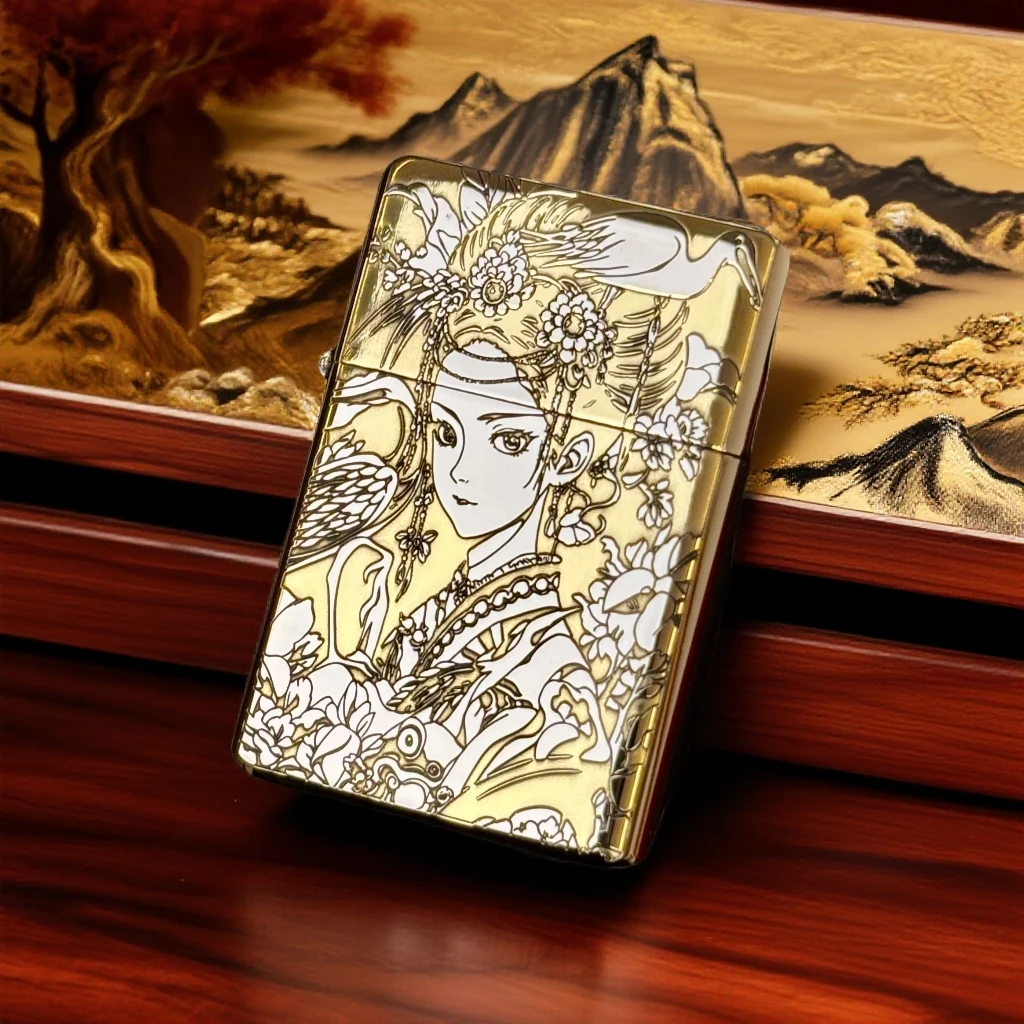 ZORRO佐罗790白镍刀马旦浮雕防风煤油打火机 618(不带油)