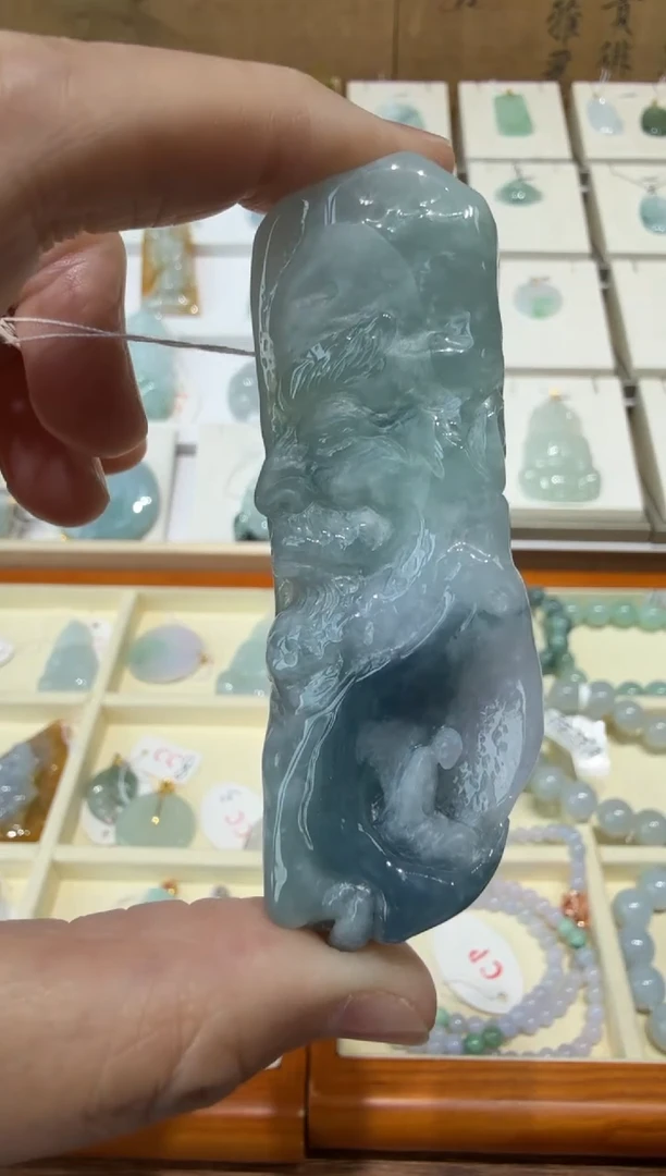 未镶嵌挂件翡翠A货翡翠多样性孤品国雕谢林工