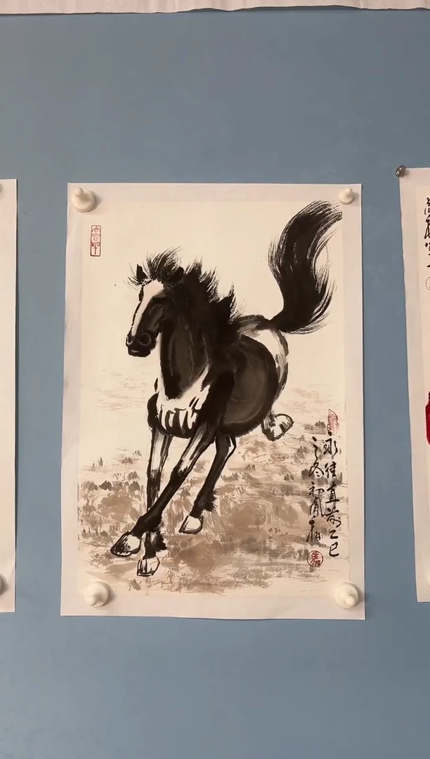 国画没****抖马凤柏老师生肖马