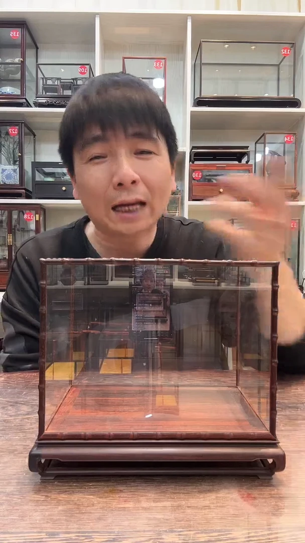 【闪购商品】木紫檀木玻璃罩子591