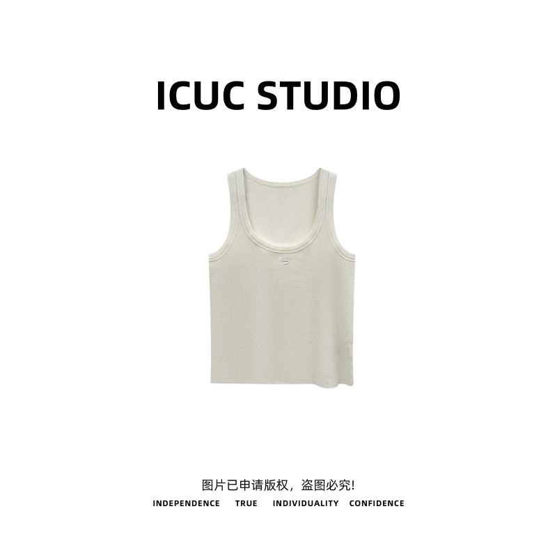 ICUC定制-【工字U领针织背心】夏季新款气质百搭无袖T恤8470