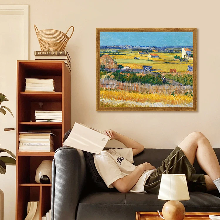 梵高名画丰收装饰画适合客厅沙发背景墙卧室餐厅玄关悬挂