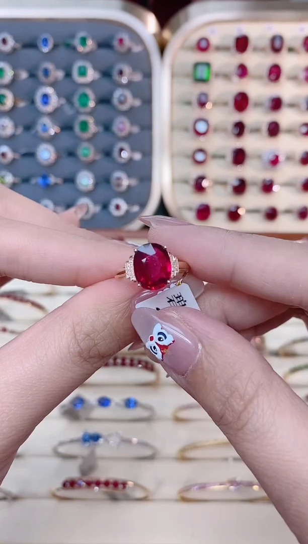 【闪购商品】碧玺18K金戒指18K金镶嵌1