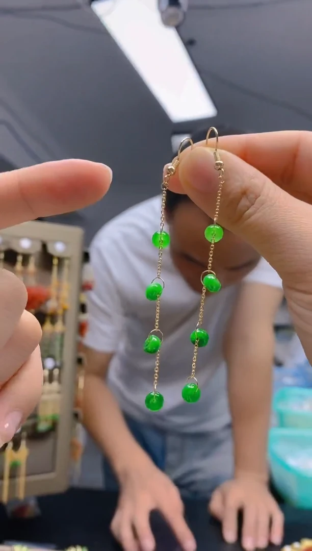 【闪购商品】翡翠耳饰合金163翡翠耳钩