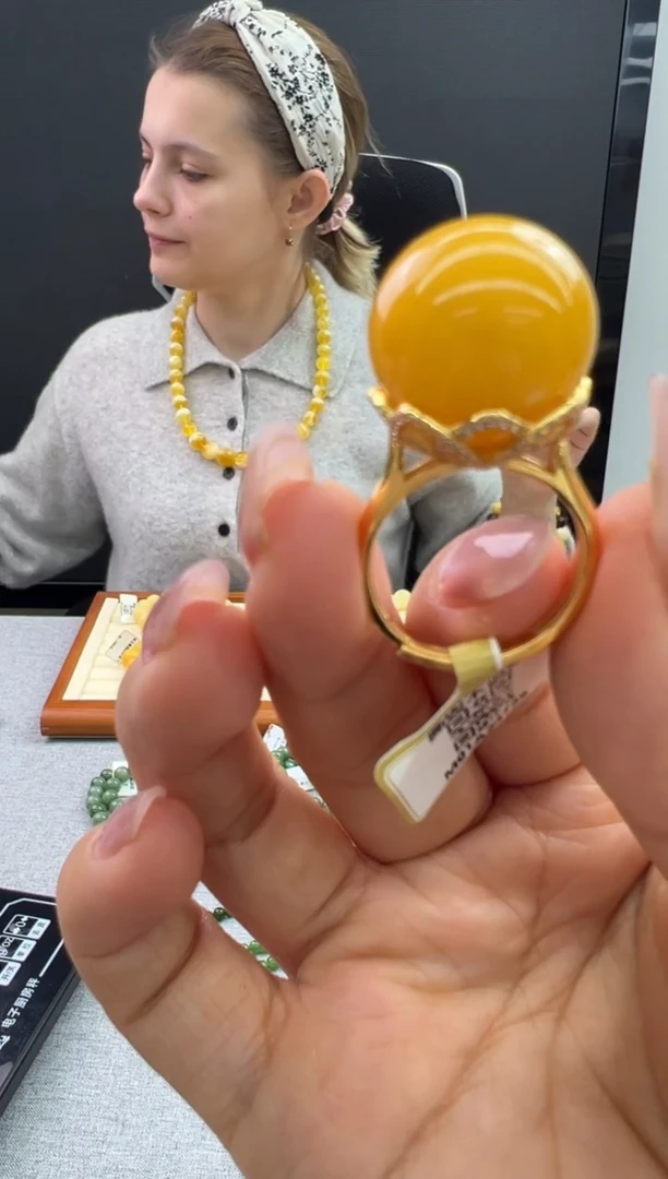 【闪购商品】琥珀戒指未镶嵌535秒拍号
