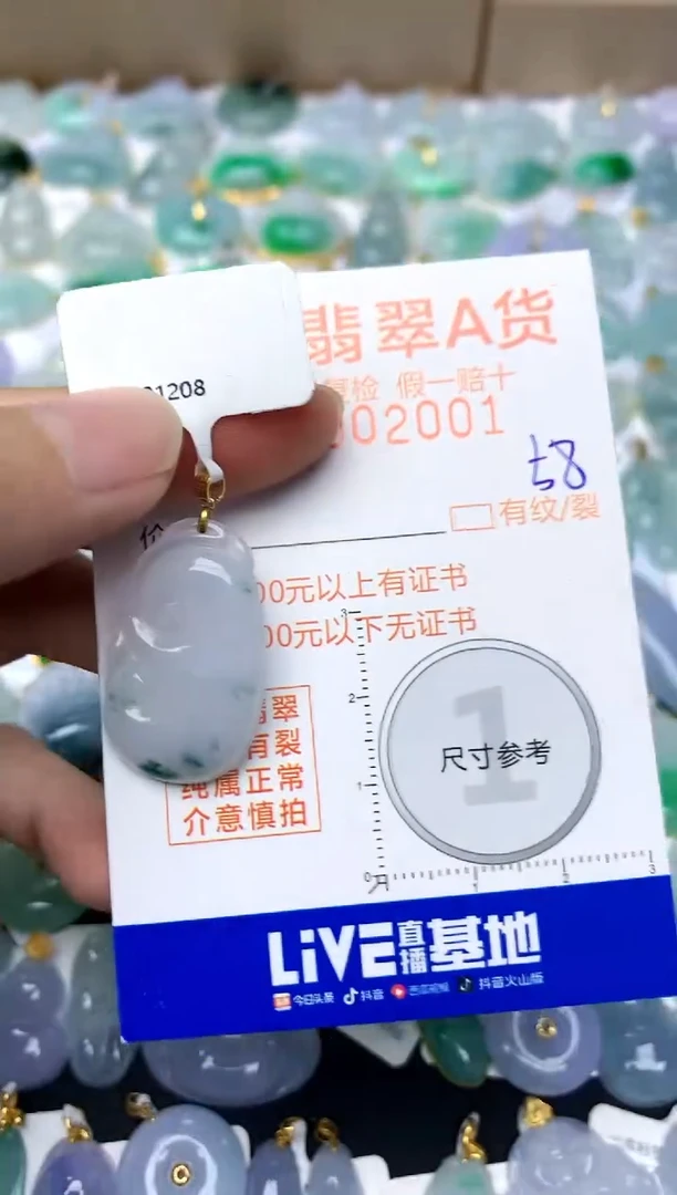 【闪购商品】翡翠颈饰18K金镶嵌58天然A货翡翠