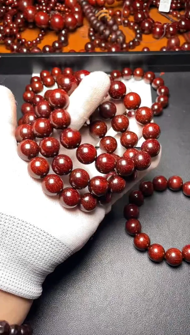 手串/手链小叶紫檀1.5顶泥鳞底金星黑皮钢印料