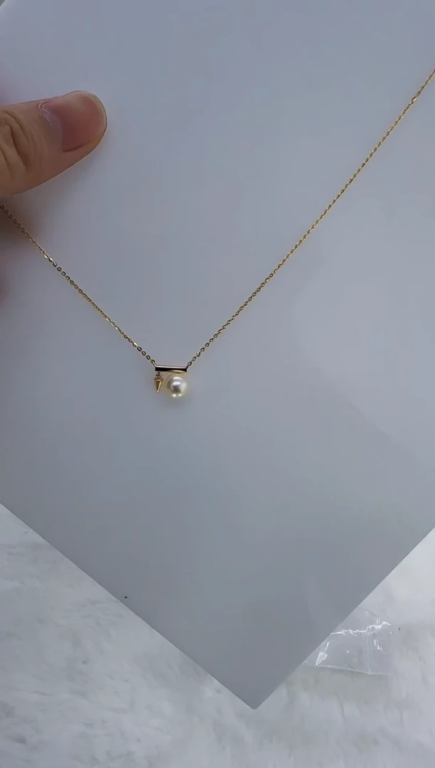 银S925镶嵌海水珍珠DA 羽皇金套链8 y187