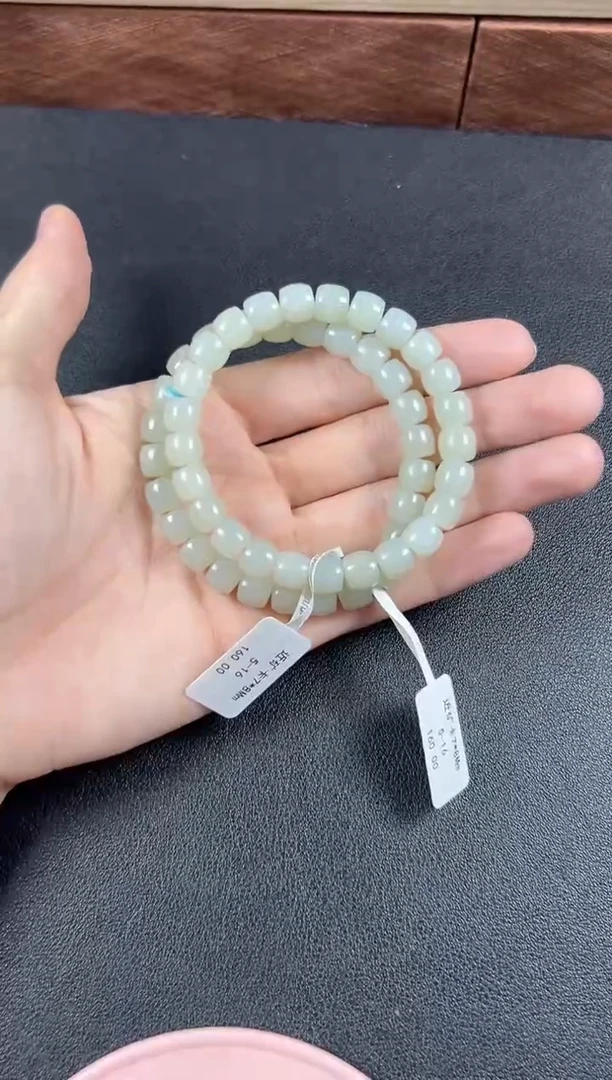 手串未镶嵌和田玉且末微色差近矿卡7*8sc 多样性发货拍一发其一