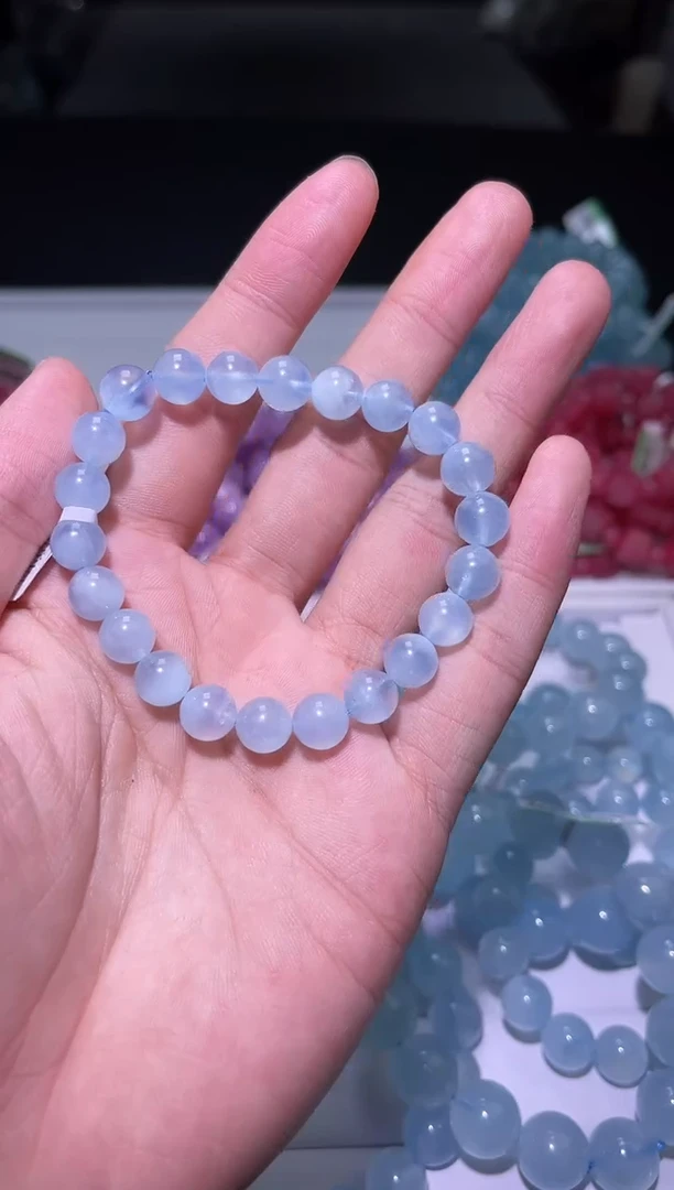 1海蓝宝石（处理）X030-8mm海蓝宝单圈-多样性发其一