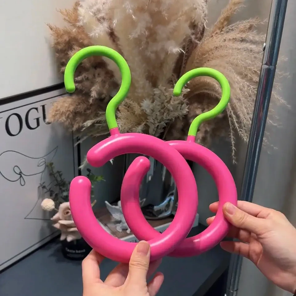 l围巾架家用卧室多功能可旋转挂钩服装店多巴胺圆形丝巾领带展示