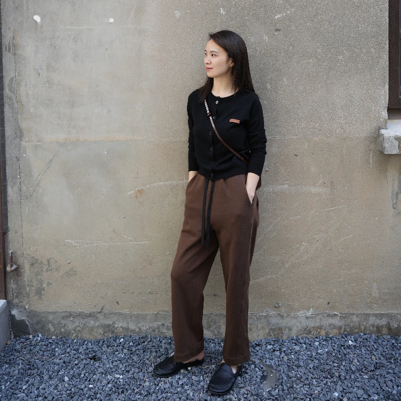 【MEINLY  CHEN】高端设计师款毛圈松紧腰卫裤823319