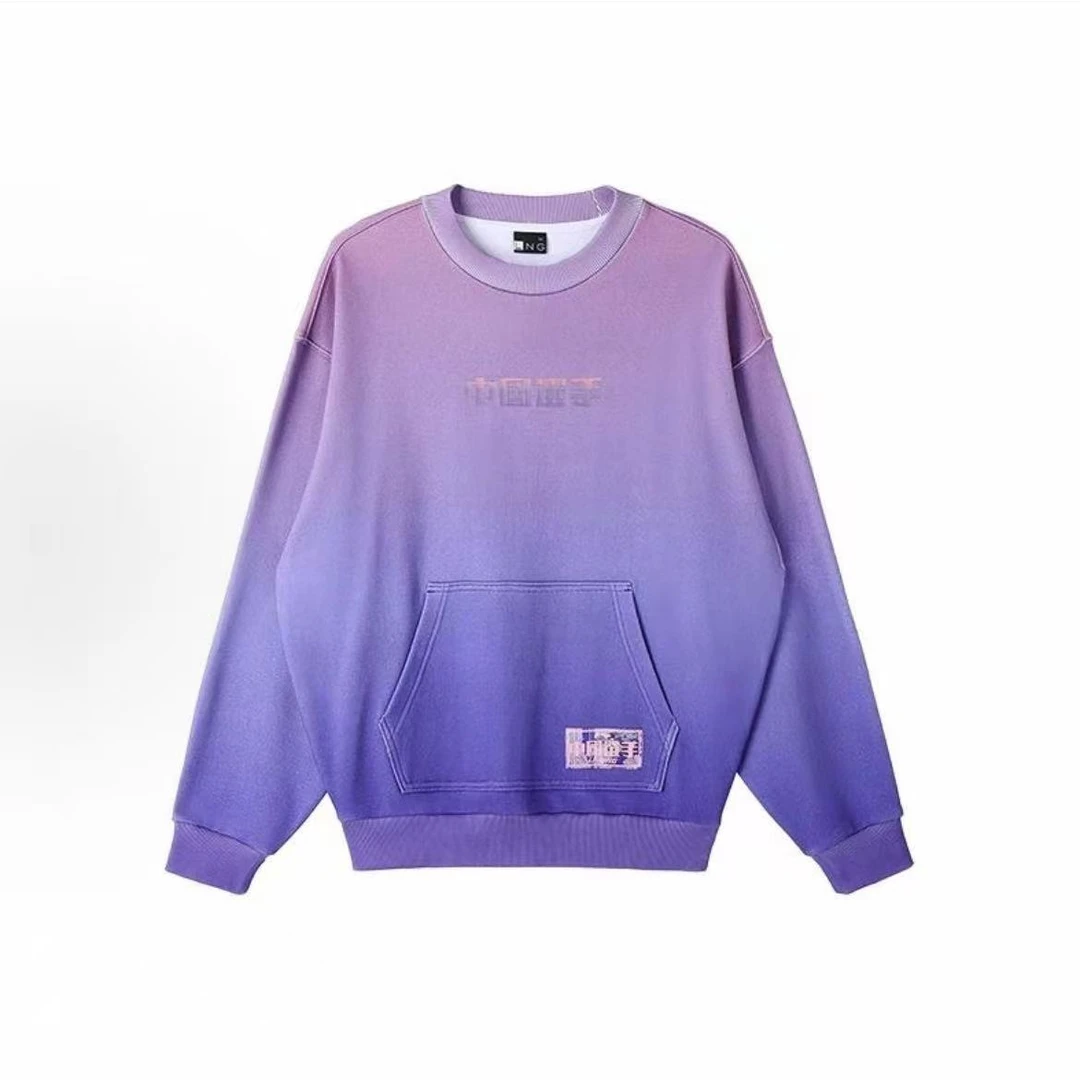 (直播）-李宁LNG高端系列长袖印花渐变圆领卫衣男女同款LWDR009