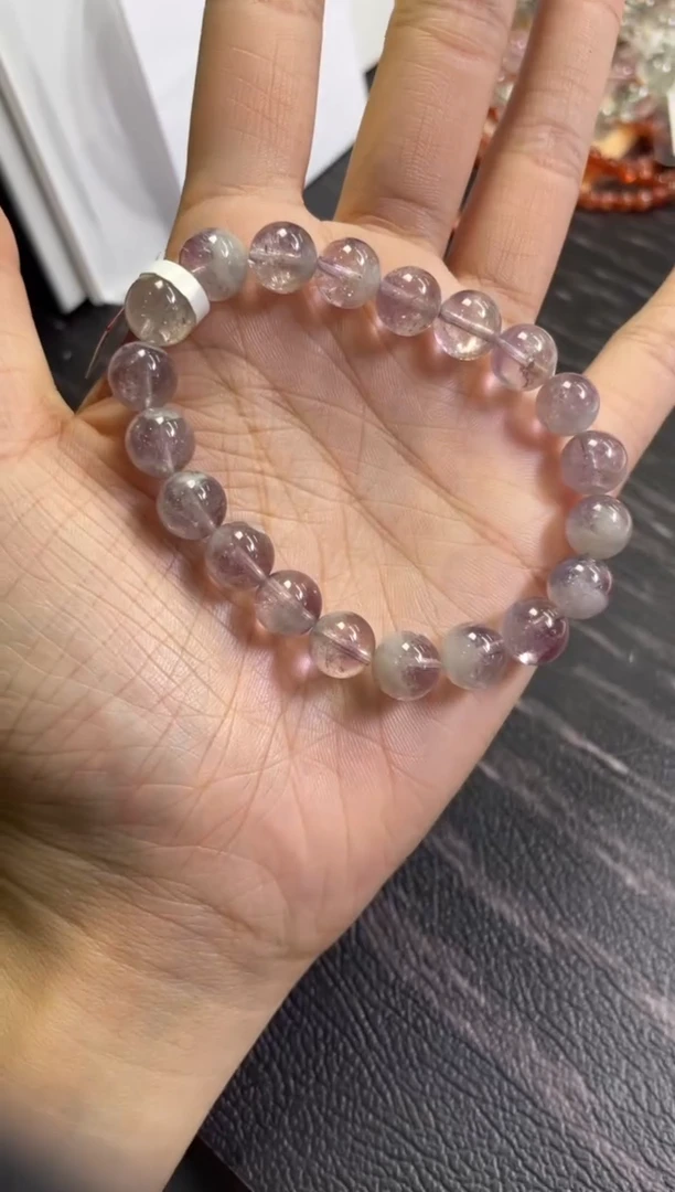 水晶手链未镶嵌9.5±/x-298【紫兔毛