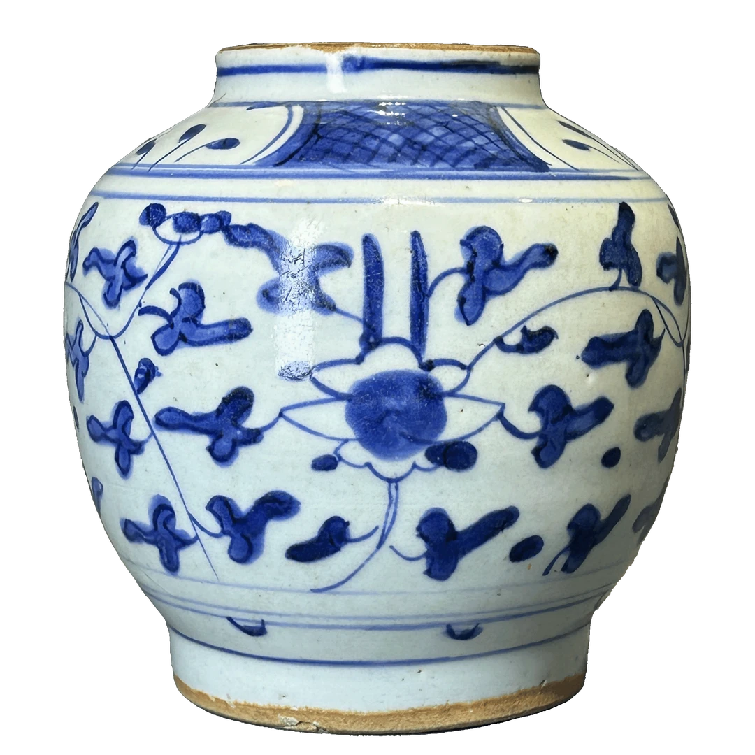25199912x青花缠枝花卉纹罐