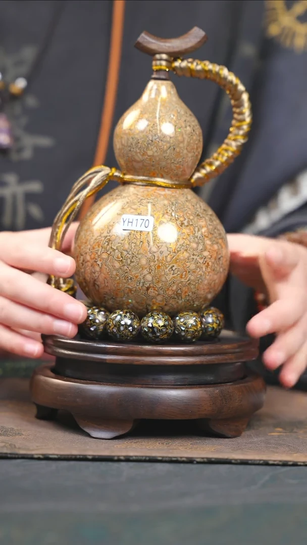 【闪购商品】YH170漆艺酒葫芦不包手串及旋转底座