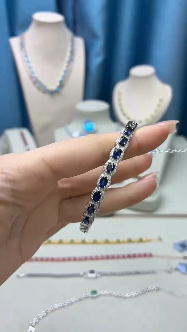 手镯蓝宝石银S925镶嵌336JH0102产品一个（多样性）