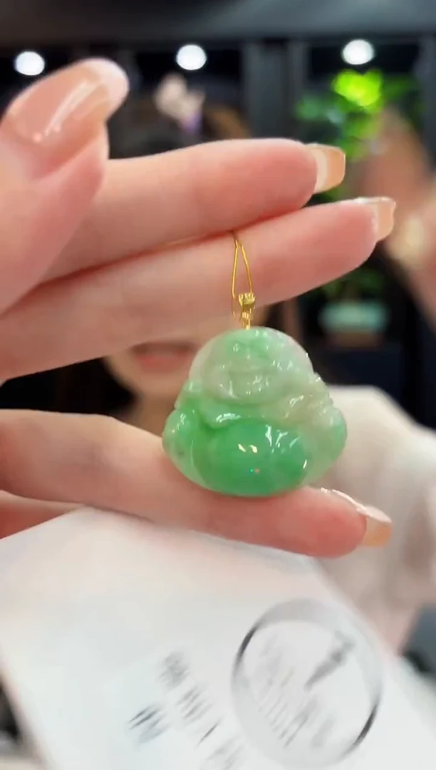 吊坠(不含链)18K金镶嵌翡翠 缅料A货/支持复检/一件