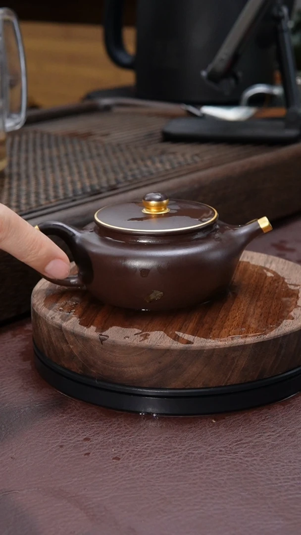 【闪购商品】紫砂茶壶描金扁晨紫砂壶*