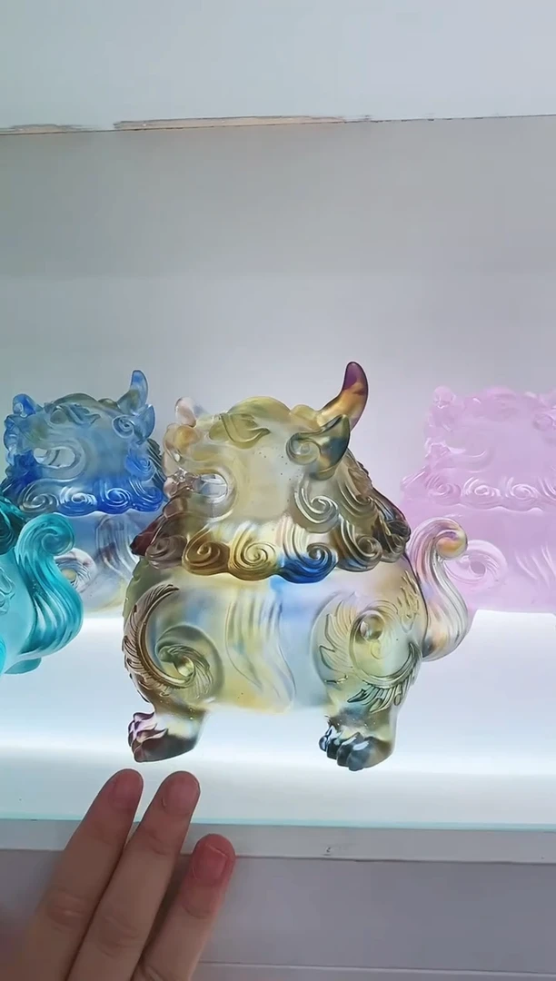 手工艺品琉璃古法琉璃大号狻猊香炉