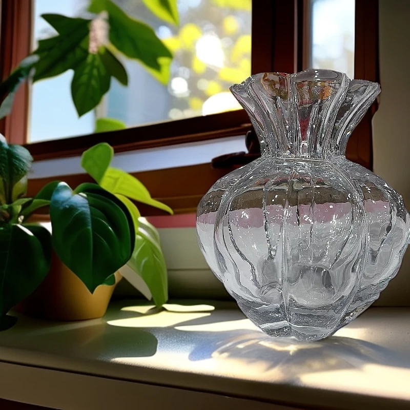 S外贸孤品花瓶花器透明南瓜芬顿