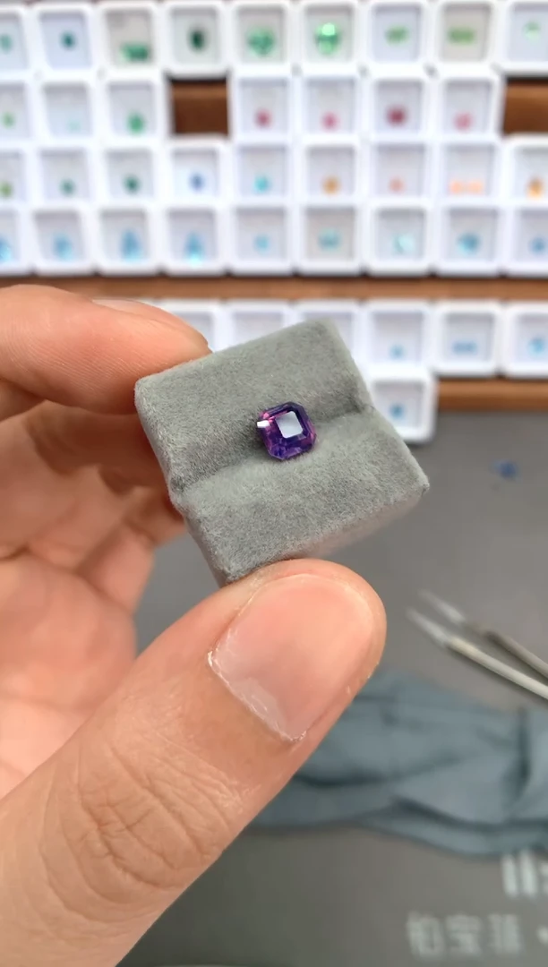 定制蓝宝石裸石未镶嵌1.62ct 紫蓝宝