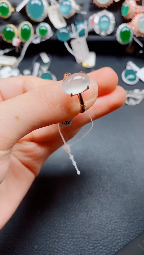 银S925镶嵌戒指翡翠翡翠