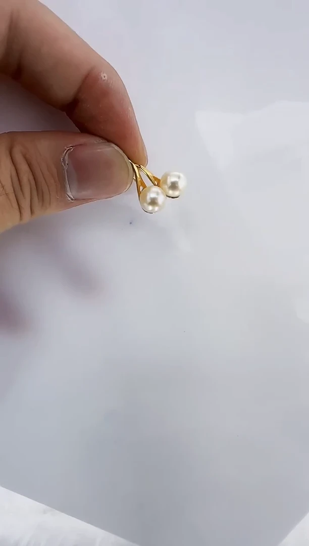 银S925镶嵌海水珍珠DA羽皇金耳饰 7-8 c601