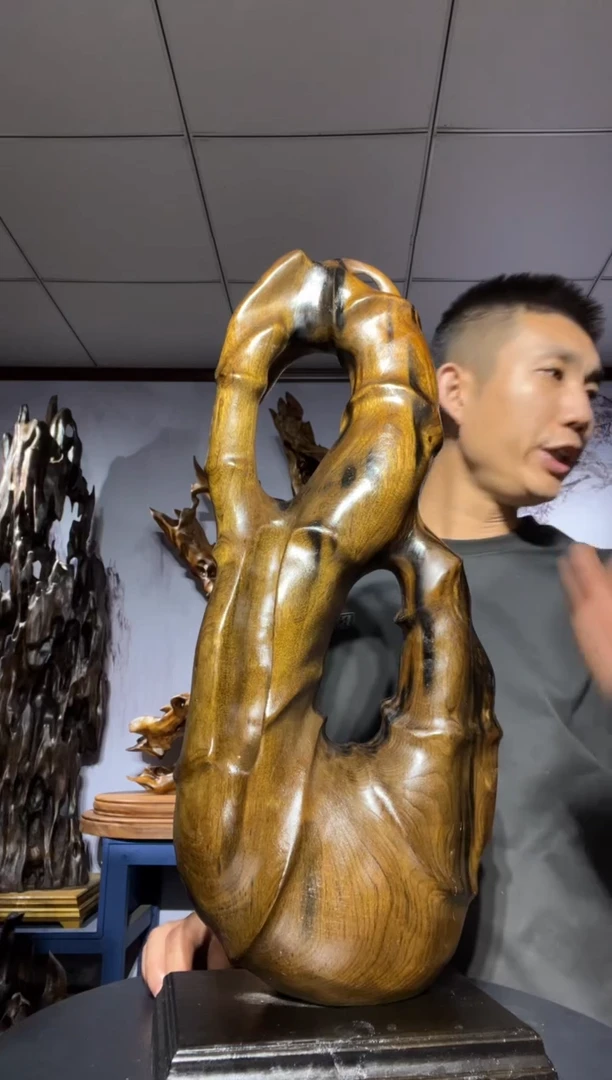 金丝楠木雕款旅*金丝楠木工艺品摆件