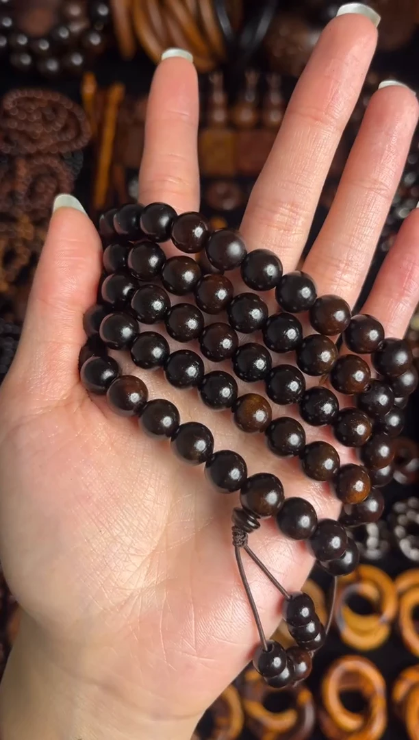 枣木雷击枣木玉化108卡1.0手串