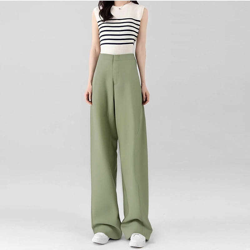 【天丝木棉】纯植物纤维春夏新款简约时尚弯刀裤百搭休闲裤女阔腿裤