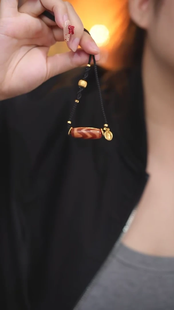 【闪购商品】玛瑙/玉髓颈饰未镶嵌Q31727金蟾双水纹项链