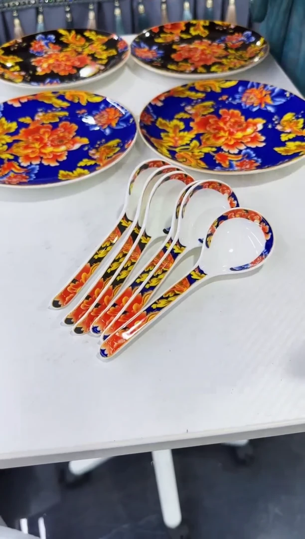 珐琅勺子6个景德镇餐具