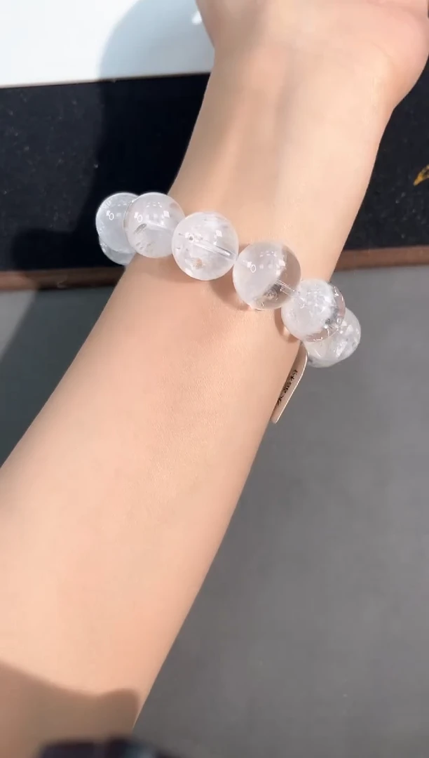 水晶手链未镶嵌17号白幽灵单圈17mm