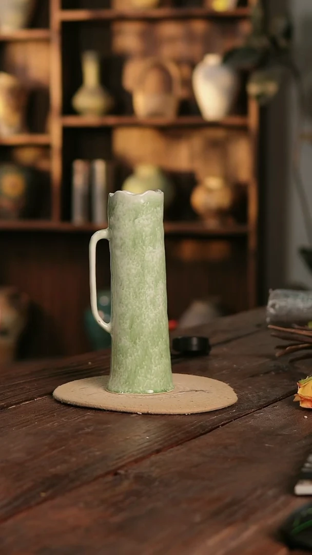 摆件14-378 陶瓷花器高26口径7