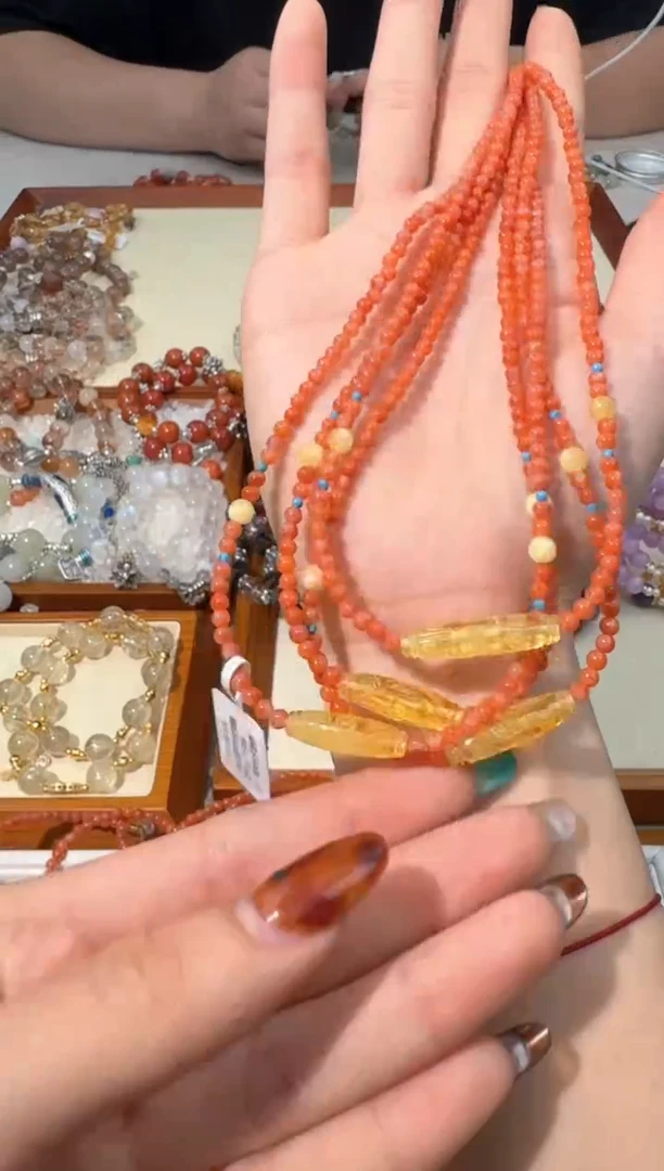 【闪购商品】南红玛瑙手链未镶嵌A025南红琥珀回纹项链