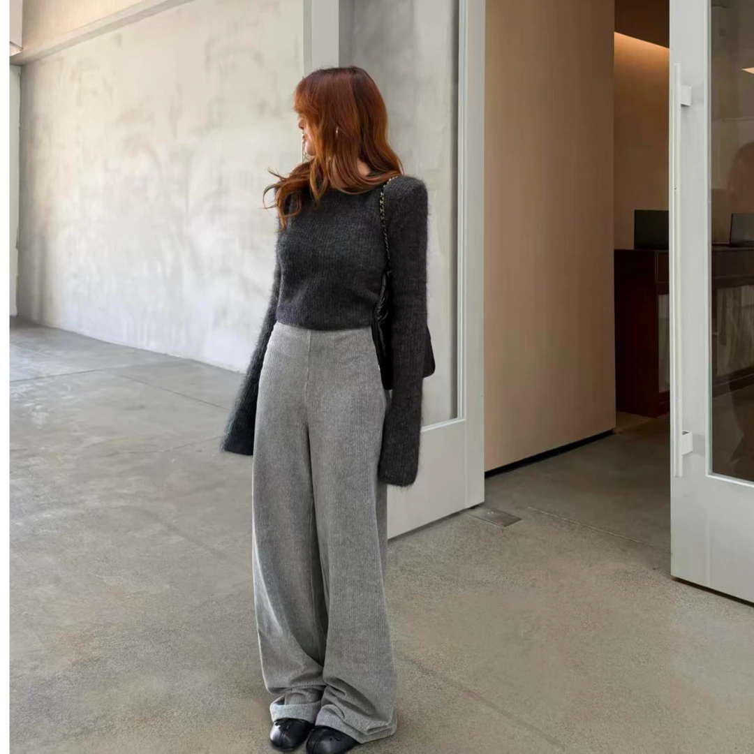 高级感韩系灰色针织打底衫女2025新款秋冬内搭修身巨好看长袖上衣